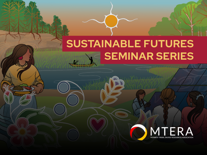 Illustration depicting a Wisconsin tribal community installing solar panels